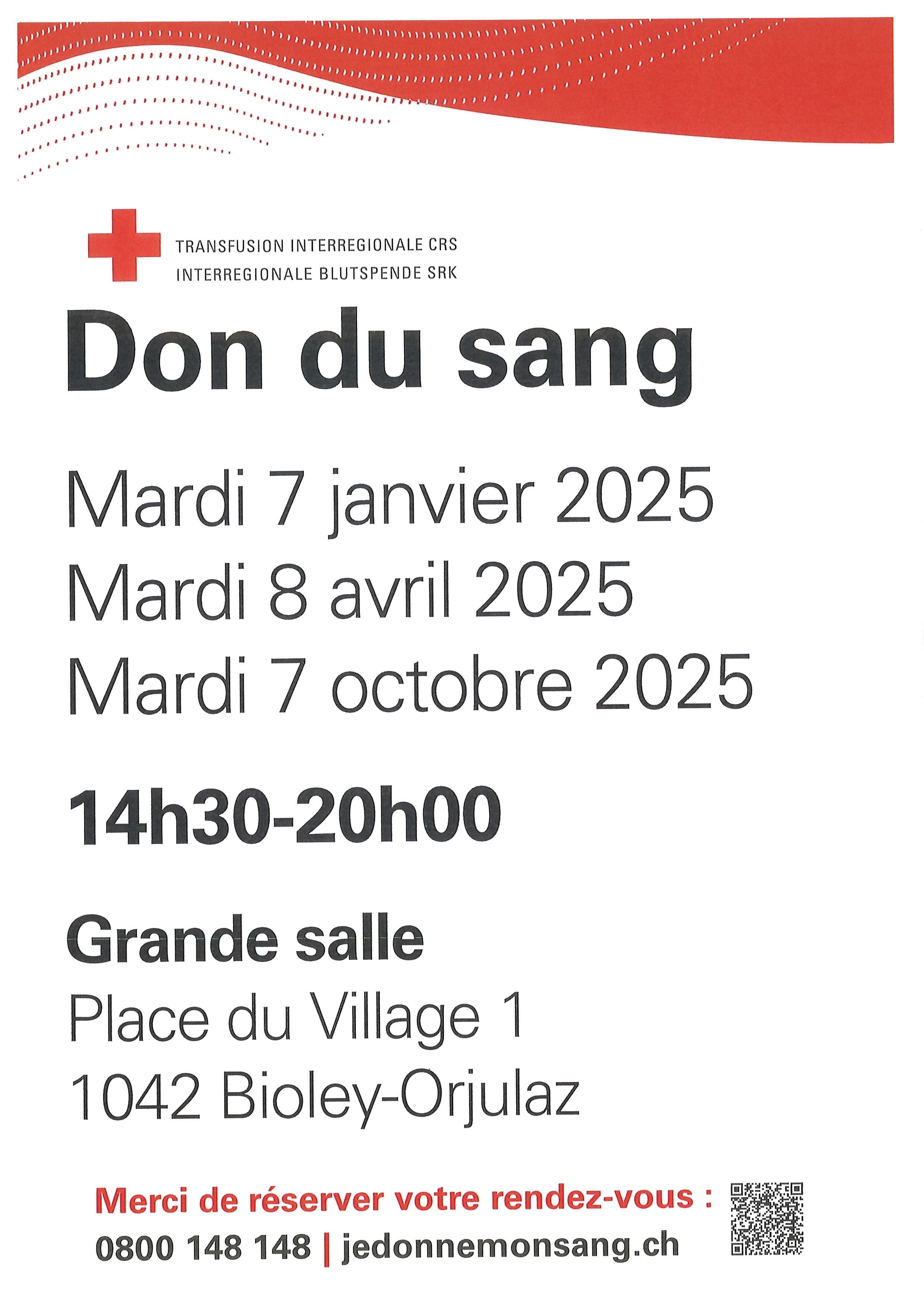 DON DU SANG - Mardi 7 janvier 2025